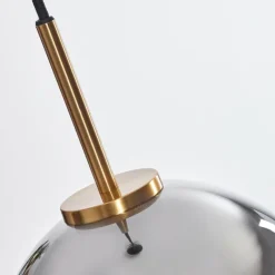 Lampes Dorées-hofstein Suspension Verre 20 cm Koyoto Or, Noir, 1 lumière