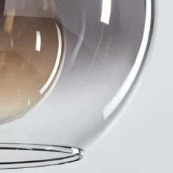 Lampes Dorées-hofstein Suspension Verre 20 cm Koyoto Or, Noir, 1 lumière