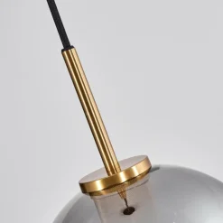 Lampes Dorées-hofstein Suspension Verre 20 cm Koyoto Or, Noir, 1 lumière