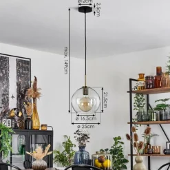 hofstein Suspension Verre 25 cm Koyoto Vieux laiton, 1 lumière