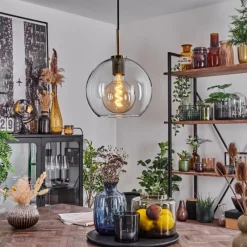 hofstein Suspension Verre 25 cm Koyoto Vieux laiton, 1 lumière