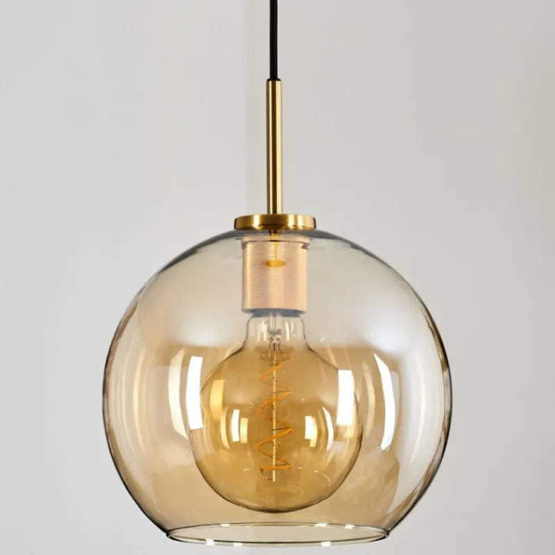 hofstein Suspension Verre 25 cm Koyoto Or, Noir, 1 lumière