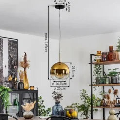 hofstein Suspension Verre 25 cm Koyoto Vieux laiton, 1 lumière