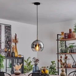 Suspension Verre Fumé-hofstein Suspension Verre 25 cm Koyoto Vieux laiton, 1 lumière