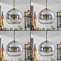 Suspension Verre Fumé-hofstein Suspension Verre 25 cm Koyoto Vieux laiton, 1 lumière