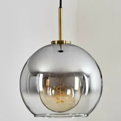 Suspension Verre Fumé-hofstein Suspension Verre 25 cm Koyoto Vieux laiton, 1 lumière