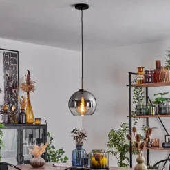 Suspension Verre Fumé-hofstein Suspension Verre 25 cm Koyoto Vieux laiton, 1 lumière