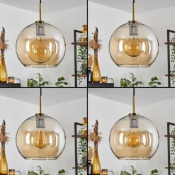 hofstein Suspension Verre 25 cm Koyoto Vieux laiton, 1 lumière