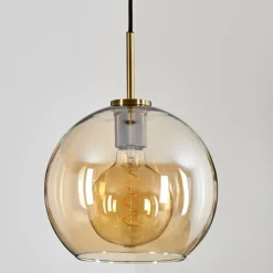 hofstein Suspension Verre 25 cm Koyoto Vieux laiton, 1 lumière