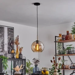 hofstein Suspension Verre 25 cm Koyoto Vieux laiton, 1 lumière