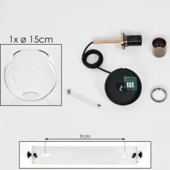 hofstein Suspension Verre 15 cm Koyoto Vieux laiton, 1 lumière