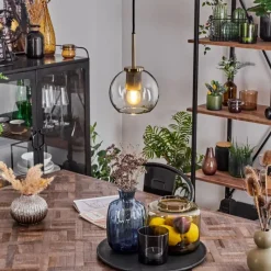 hofstein Suspension Verre 15 cm Koyoto Vieux laiton, 1 lumière