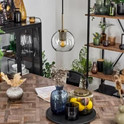 hofstein Suspension Verre 15 cm Koyoto Vieux laiton, 1 lumière