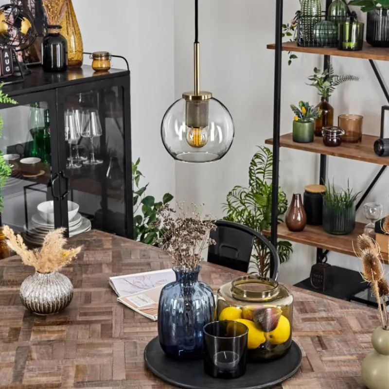 hofstein Suspension Verre 15 cm Koyoto Vieux laiton, 1 lumière