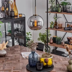 Suspension Verre Fumé-hofstein Suspension Verre 20 cm Koyoto Vieux laiton, 1 lumière