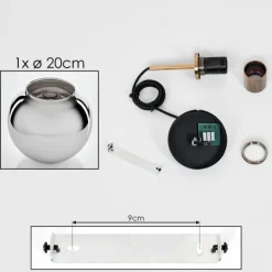 Suspension Verre Fumé-hofstein Suspension Verre 20 cm Koyoto Vieux laiton, 1 lumière