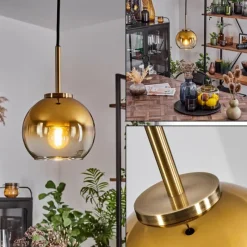 hofstein Suspension Verre 15 cm Koyoto Vieux laiton, 1 lumière