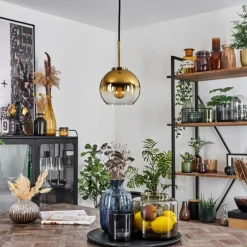 hofstein Suspension Verre 15 cm Koyoto Vieux laiton, 1 lumière