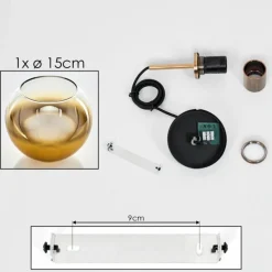 hofstein Suspension Verre 15 cm Koyoto Vieux laiton, 1 lumière