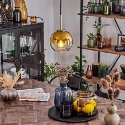 hofstein Suspension Verre 15 cm Koyoto Vieux laiton, 1 lumière