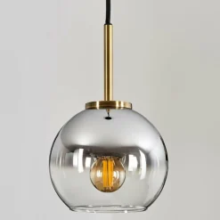 Suspension Verre Fumé-hofstein Suspension Verre 15 cm Koyoto Vieux laiton, 1 lumière