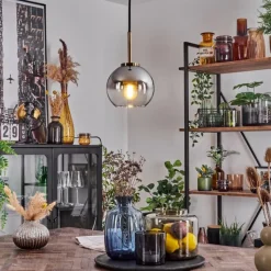 Suspension Verre Fumé-hofstein Suspension Verre 15 cm Koyoto Vieux laiton, 1 lumière