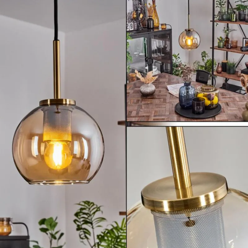 hofstein Suspension Verre 15 cm Koyoto Vieux laiton, 1 lumière