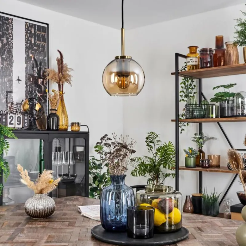 hofstein Suspension Verre 15 cm Koyoto Vieux laiton, 1 lumière