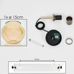 hofstein Suspension Verre 15 cm Koyoto Vieux laiton, 1 lumière