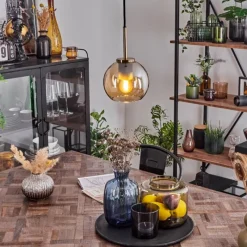 hofstein Suspension Verre 15 cm Koyoto Vieux laiton, 1 lumière