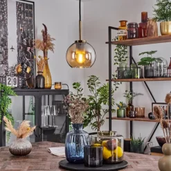 hofstein Suspension Verre 15 cm Koyoto Vieux laiton, 1 lumière