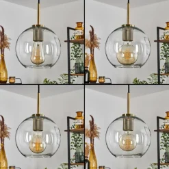 hofstein Suspension Verre 20 cm Koyoto Vieux laiton, 1 lumière