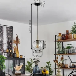 hofstein Suspension Verre 20 cm Koyoto Vieux laiton, 1 lumière