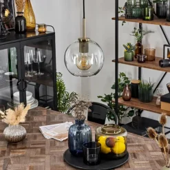 hofstein Suspension Verre 20 cm Koyoto Vieux laiton, 1 lumière