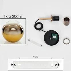 hofstein Suspension Verre 20 cm Koyoto Vieux laiton, 1 lumière