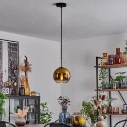 hofstein Suspension Verre 20 cm Koyoto Vieux laiton, 1 lumière