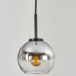 hofstein Suspension Verre 15 cm Koyoto Acier inoxydable, Noir, 1 lumière