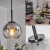 Suspension Verre Fumé-hofstein Suspension Verre 15 cm Koyoto Acier inoxydable, Noir, 1 lumière
