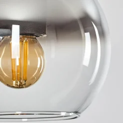 Suspension Verre Fumé-hofstein Suspension Verre 15 cm Koyoto Acier inoxydable, Noir, 1 lumière