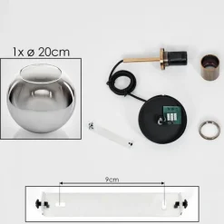 hofstein Suspension Verre 20 cm Koyoto Vieux laiton, 1 lumière