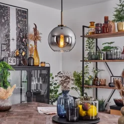 hofstein Suspension Verre 20 cm Koyoto Vieux laiton, 1 lumière