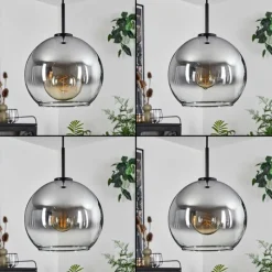 Suspension Verre Fumé-hofstein Suspension Verre 25 cm Koyoto Acier inoxydable, Noir, 1 lumière