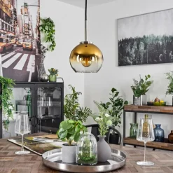 hofstein Suspension Verre 15 cm Koyoto Noir, Argenté, 1 lumière