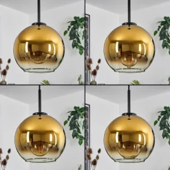 hofstein Suspension Verre 20 cm Koyoto Acier inoxydable, Noir, 1 lumière