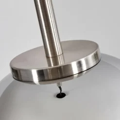 Suspension Verre Fumé-hofstein Suspension Verre 15 cm Koyoto Noir, Argenté, 1 lumière