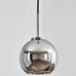 Suspension Verre Fumé-hofstein Suspension Verre 15 cm Koyoto Noir, Argenté, 1 lumière