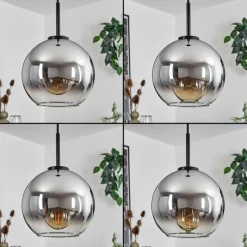 Suspension Verre Fumé-hofstein Suspension Verre 20 cm Koyoto Acier inoxydable, Noir, 1 lumière