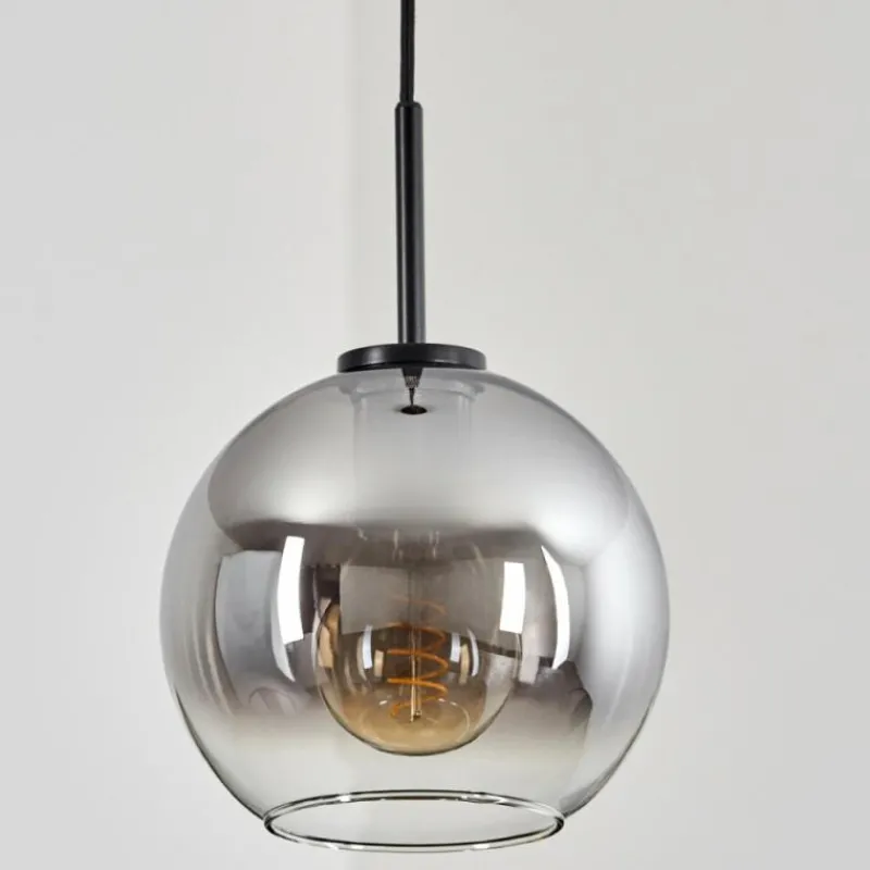 Suspension Verre Fumé-hofstein Suspension Verre 20 cm Koyoto Acier inoxydable, Noir, 1 lumière