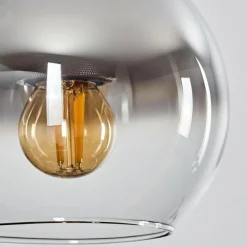 Suspension Verre Fumé-hofstein Suspension Verre 15 cm Koyoto Noir, Argenté, 1 lumière