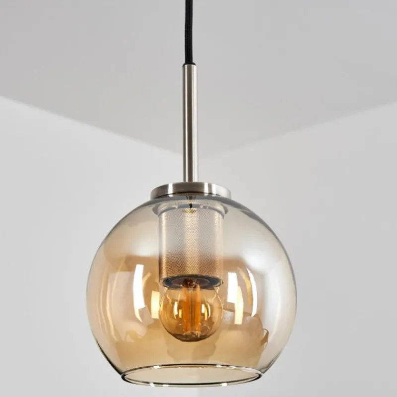 hofstein Suspension Verre 15 cm Koyoto Noir, Argenté, 1 lumière